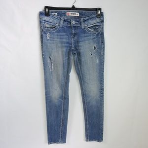 Yaso Distressed Destroyed Blue Ripped Skinny Jeans